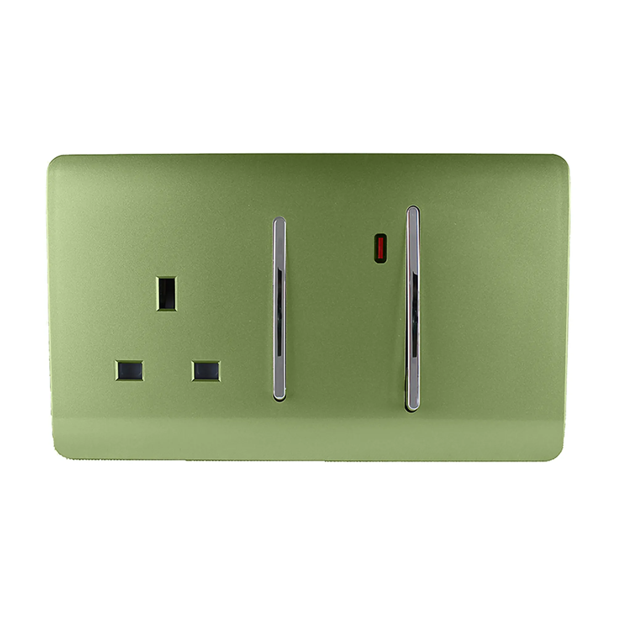 ART-WHS213MG  45A Double Pole Switch With Socket & Neon Moss Green